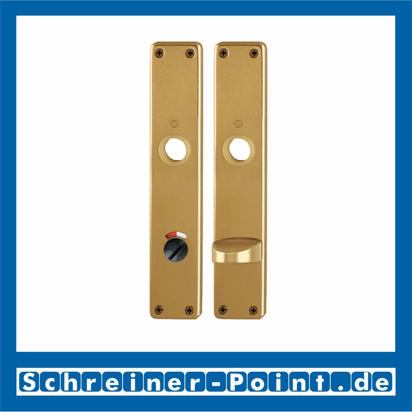 Hoppe Langschild 202SP Aluminium F4 Alu Bronze Bad / WC rot / weiss